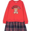 Bambino Moschino | Felpa Moschino In Cotone Rosso Con Orsetto