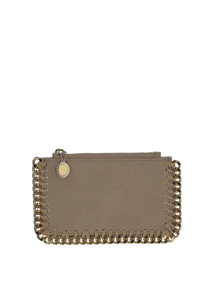 Danna Stella Mccartney | Beige Card Case Whit Gold-Tone Hardware