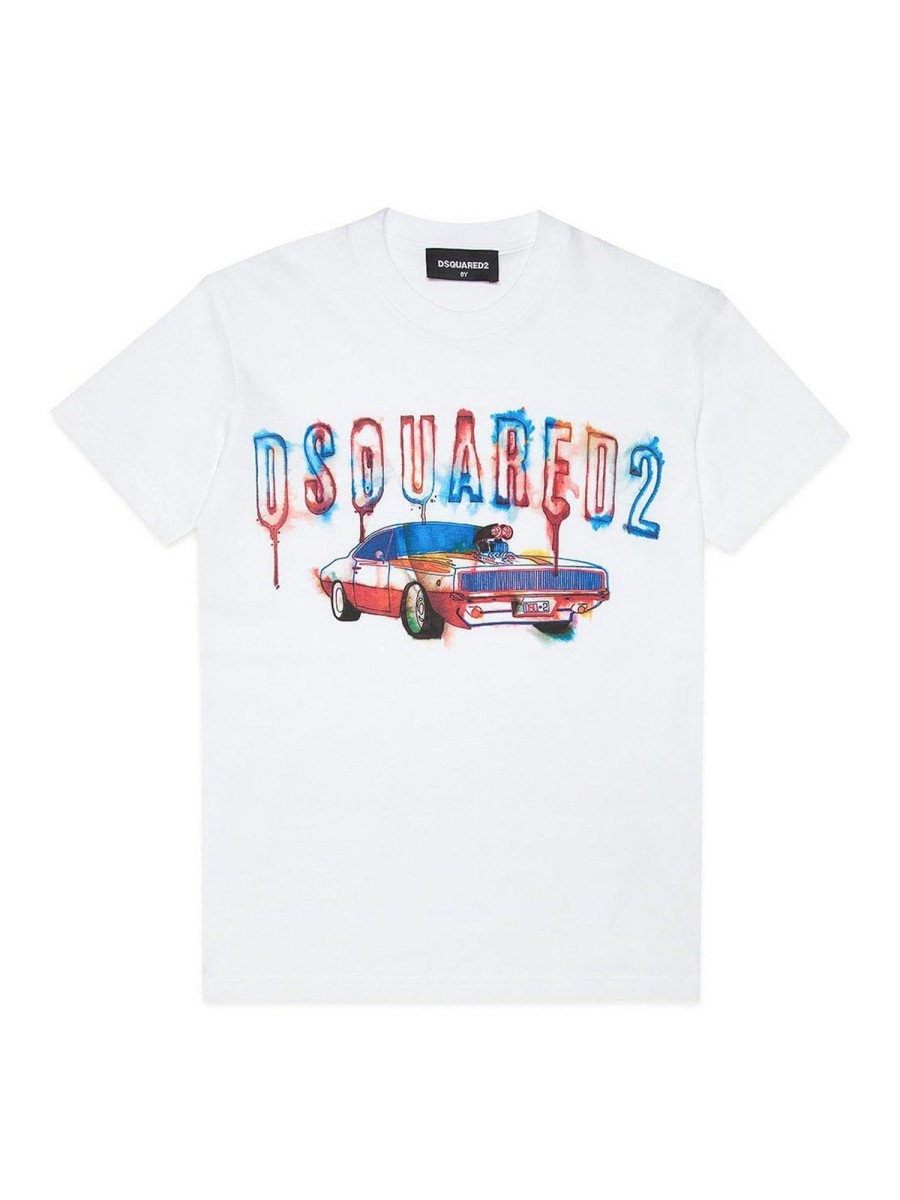 Bambino Dsquared2 | T-Shirt Con Logo Multicolor