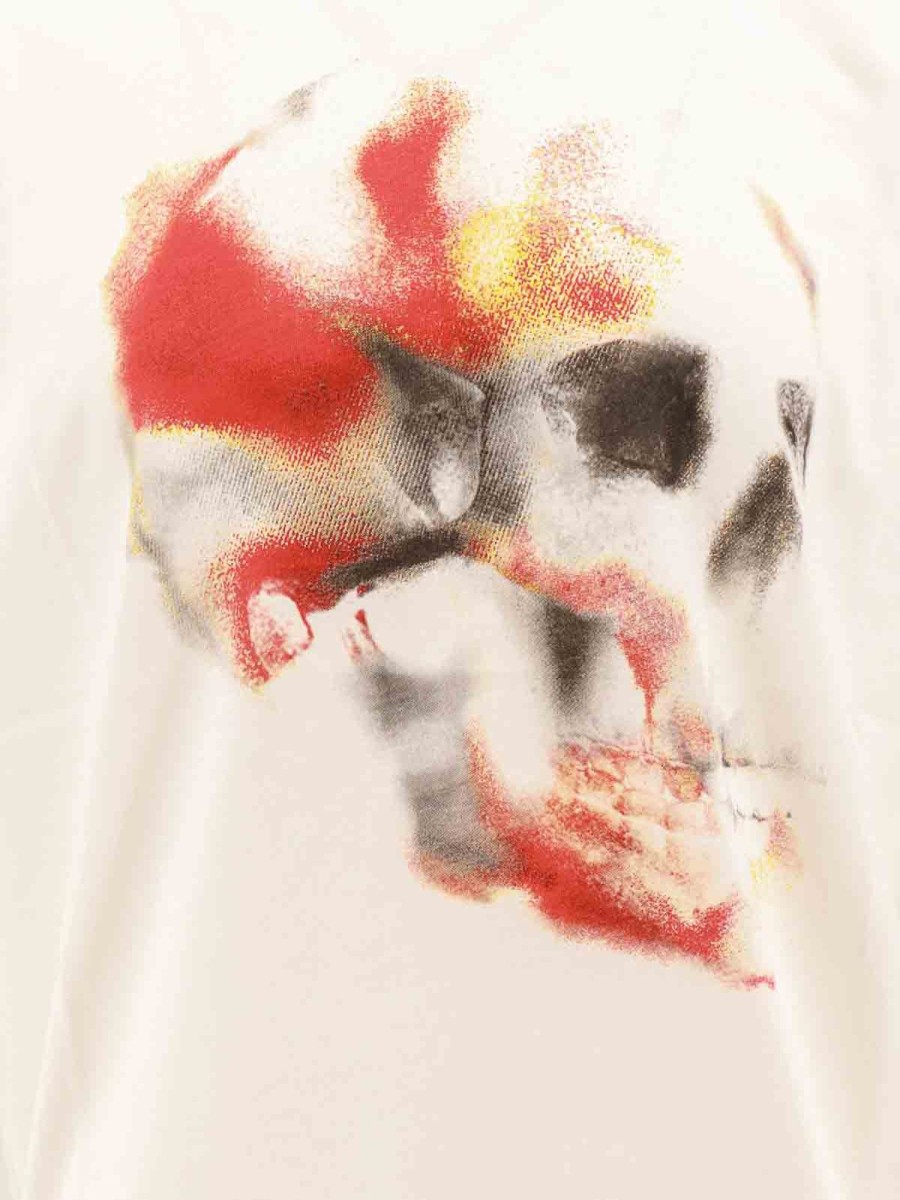 Uomo Alexander Mcqueen | T-Shirt In Cotone Con Teschio