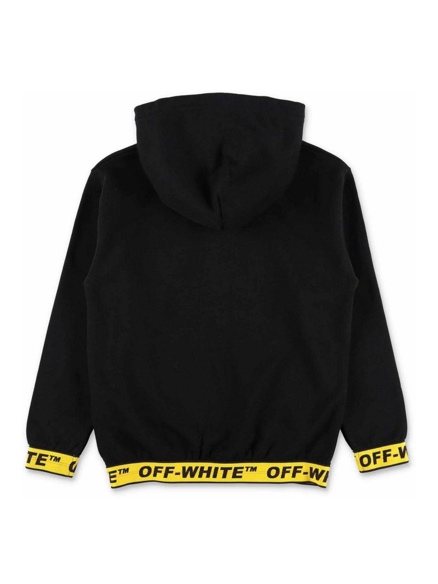 Bambino Off-White | Felpa Con Cappuccio In Cotone