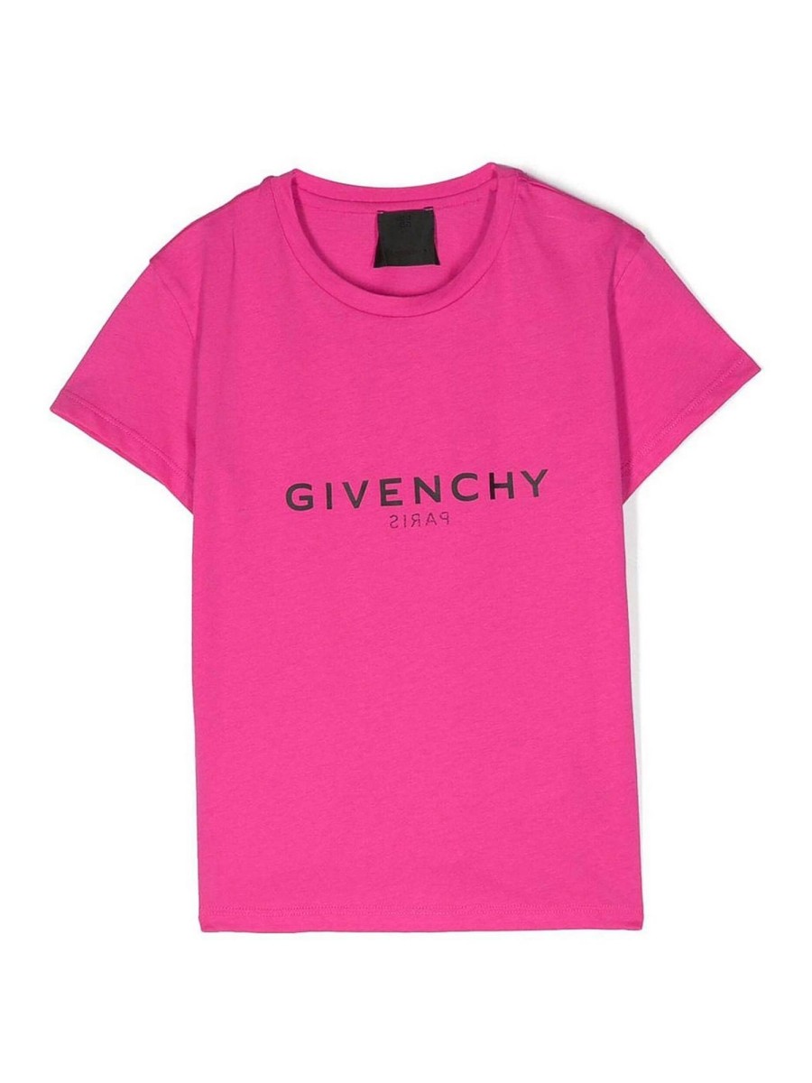 Bambino Givenchy | T-Shirt Givechy Fucsia In Jersey Di Cotone