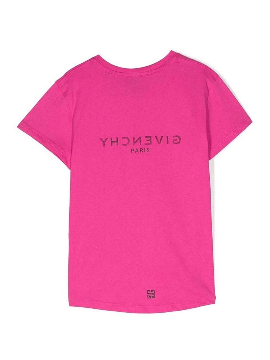 Bambino Givenchy | T-Shirt Givechy Fucsia In Jersey Di Cotone