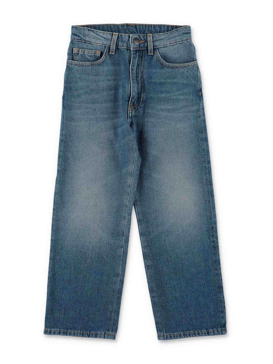 Bambino Palm Angels | Jeans Da Palm Angels In Denim Di Cotone Blu