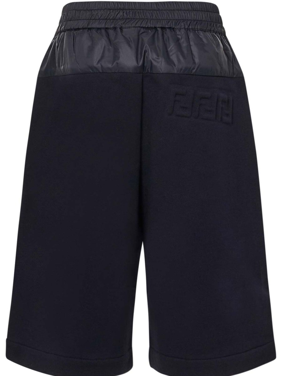 Bambino Fendi Jr | Bermuda Blu Navy In Cotone Felpato