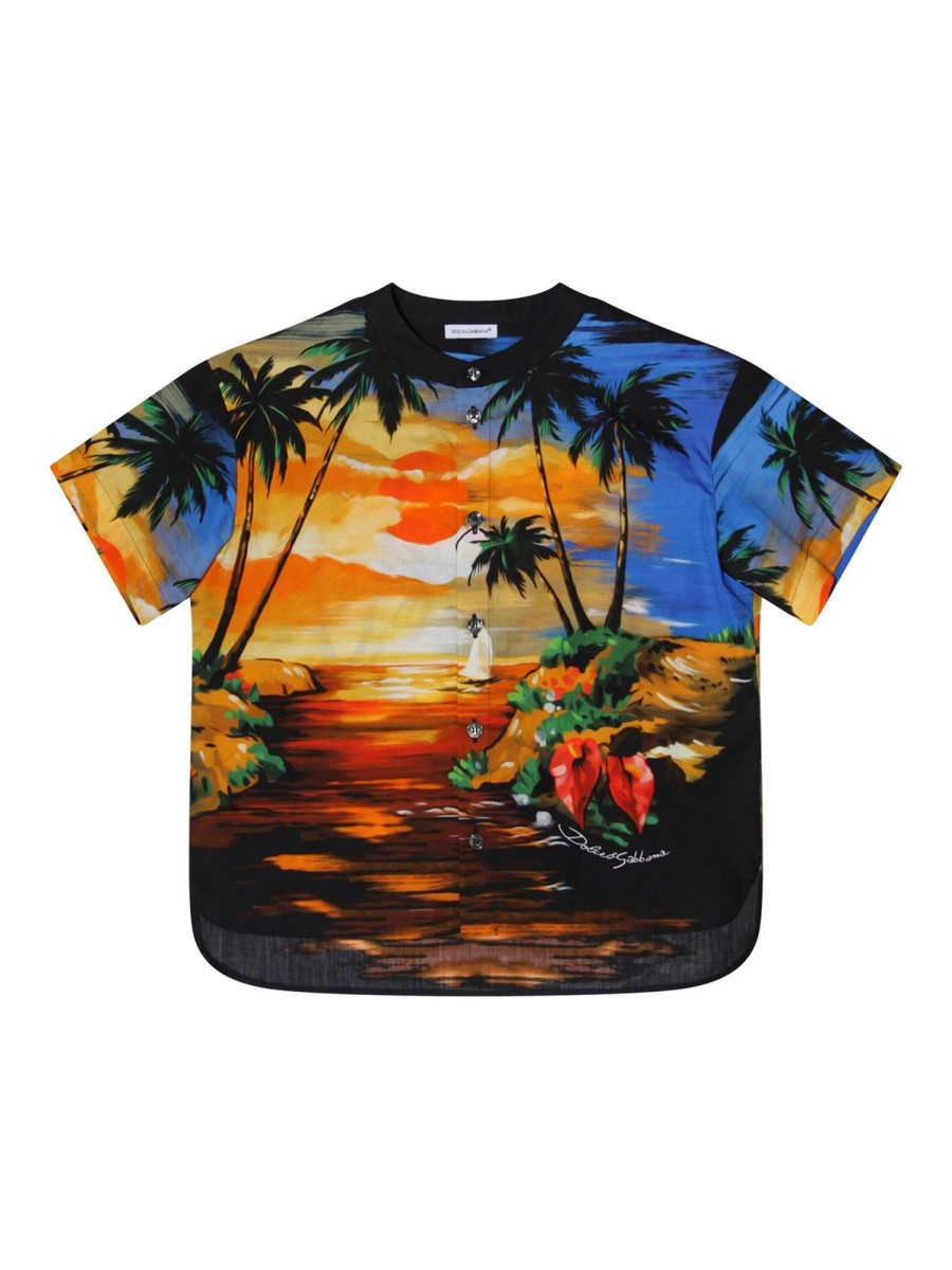 Bambino Dolce & Gabbana | Camicia Hawaiana In Cotone