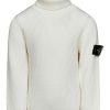 Bambino Stone Island | Maglione Dolcevita In Lana Bianca