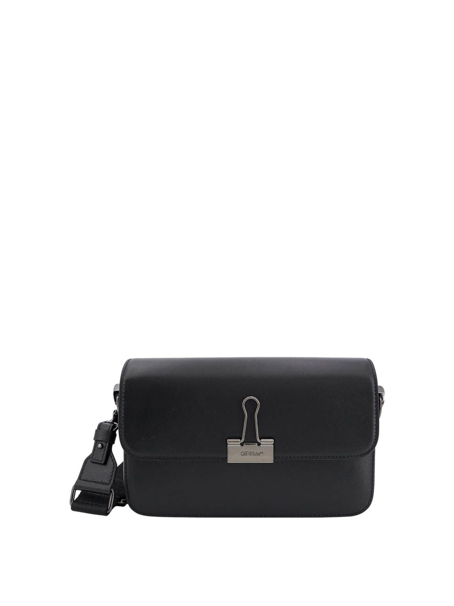 Danna Off-White | Borsa A Tracolla In Pelle Con Logo Inciso