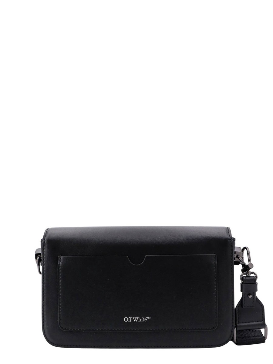 Danna Off-White | Borsa A Tracolla In Pelle Con Logo Inciso