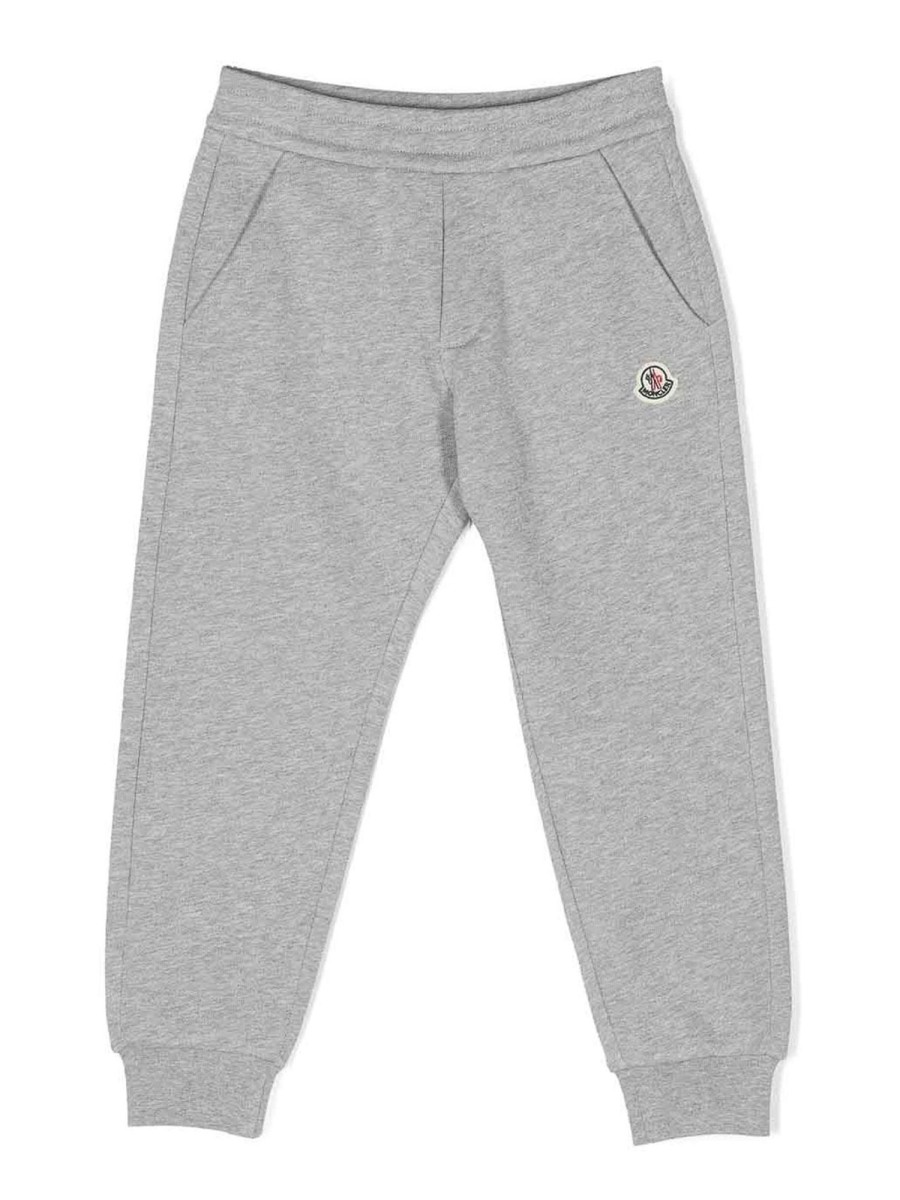 Bambino Moncler Jr | Pantaloni Sportivi Con Toppa Con Logo