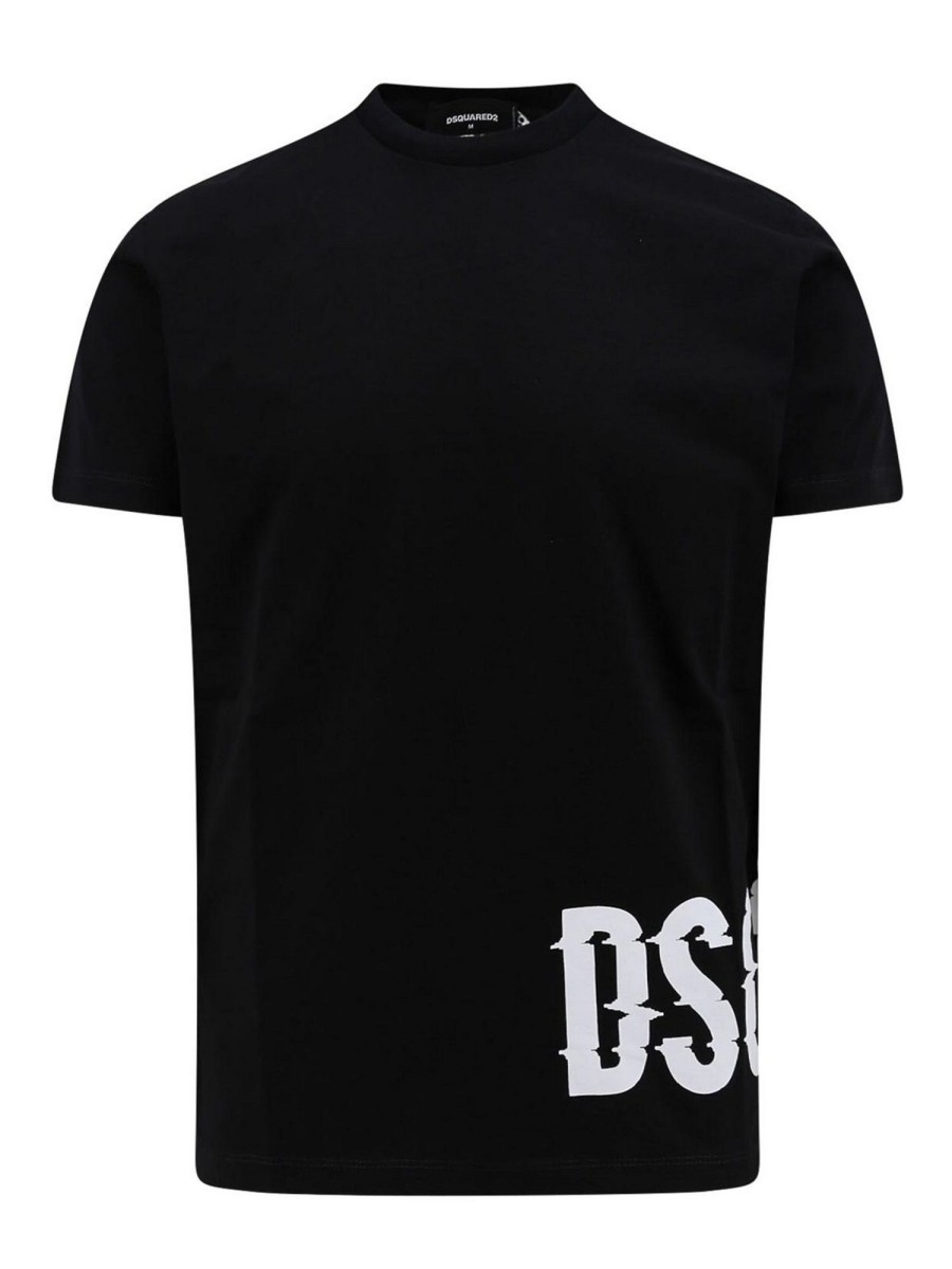 Uomo Dsquared2 | T-Shirt In Cotone Con Stampa Logo