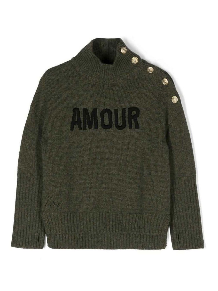 Bambino Zadig&Voltaire | Maglione In Misto Lana Verde