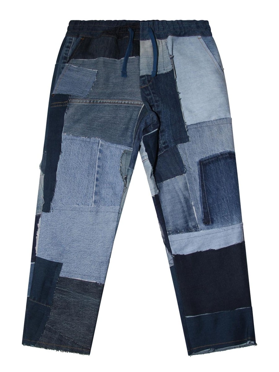 Bambino Dolce & Gabbana | Pantaloni Da Jogging In Denim Patchwork