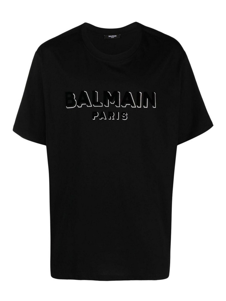 Uomo Balmain | T-Shirt Con Logo