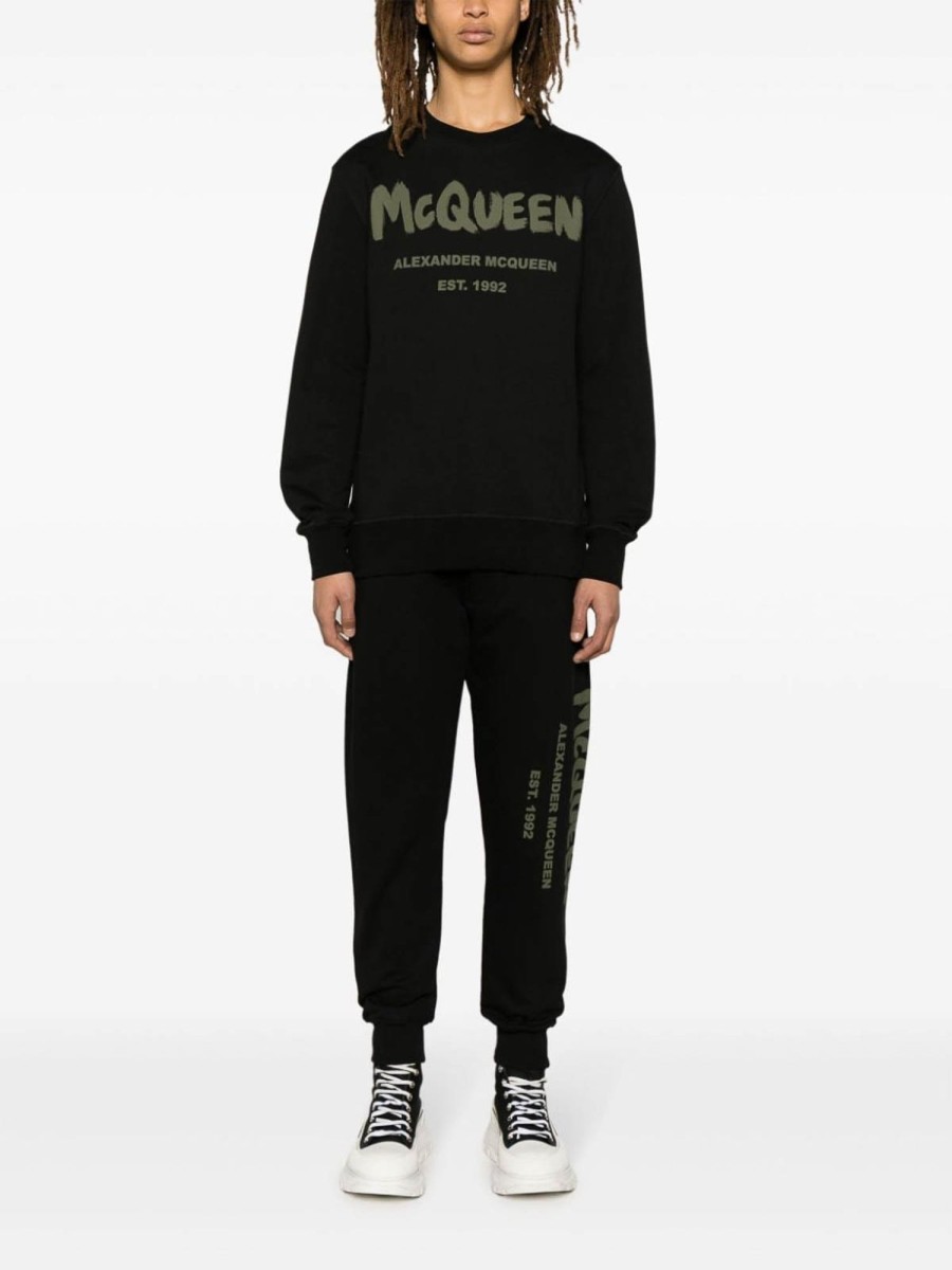 Uomo Alexander Mcqueen | Pantaloni Della Tuta In Cotone Organico