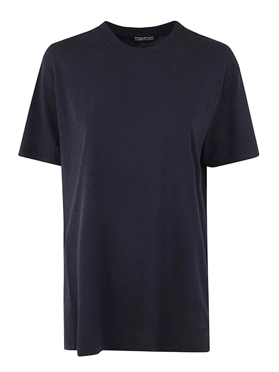 Uomo Tom Ford | T-Shirt Girocollo Tagliata E Cucita