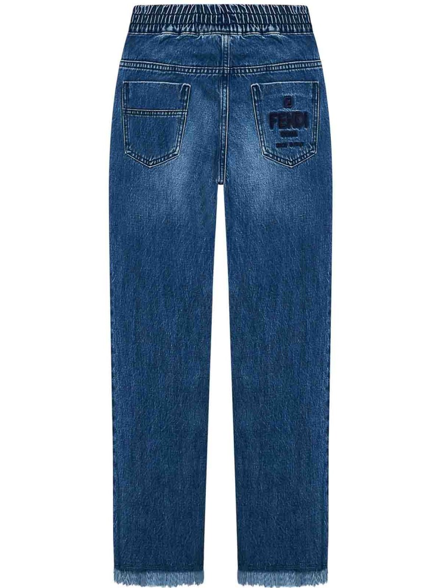 Bambino Fendi Jr | Jeans Da Ragazzo Con Logo Ricamato