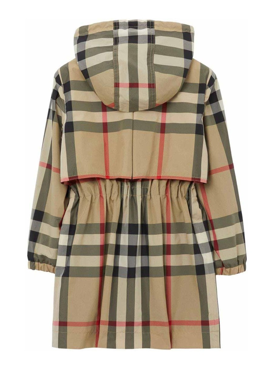 Bambino Burberry | Impermeabile Burberry A Quadri Per Bambina