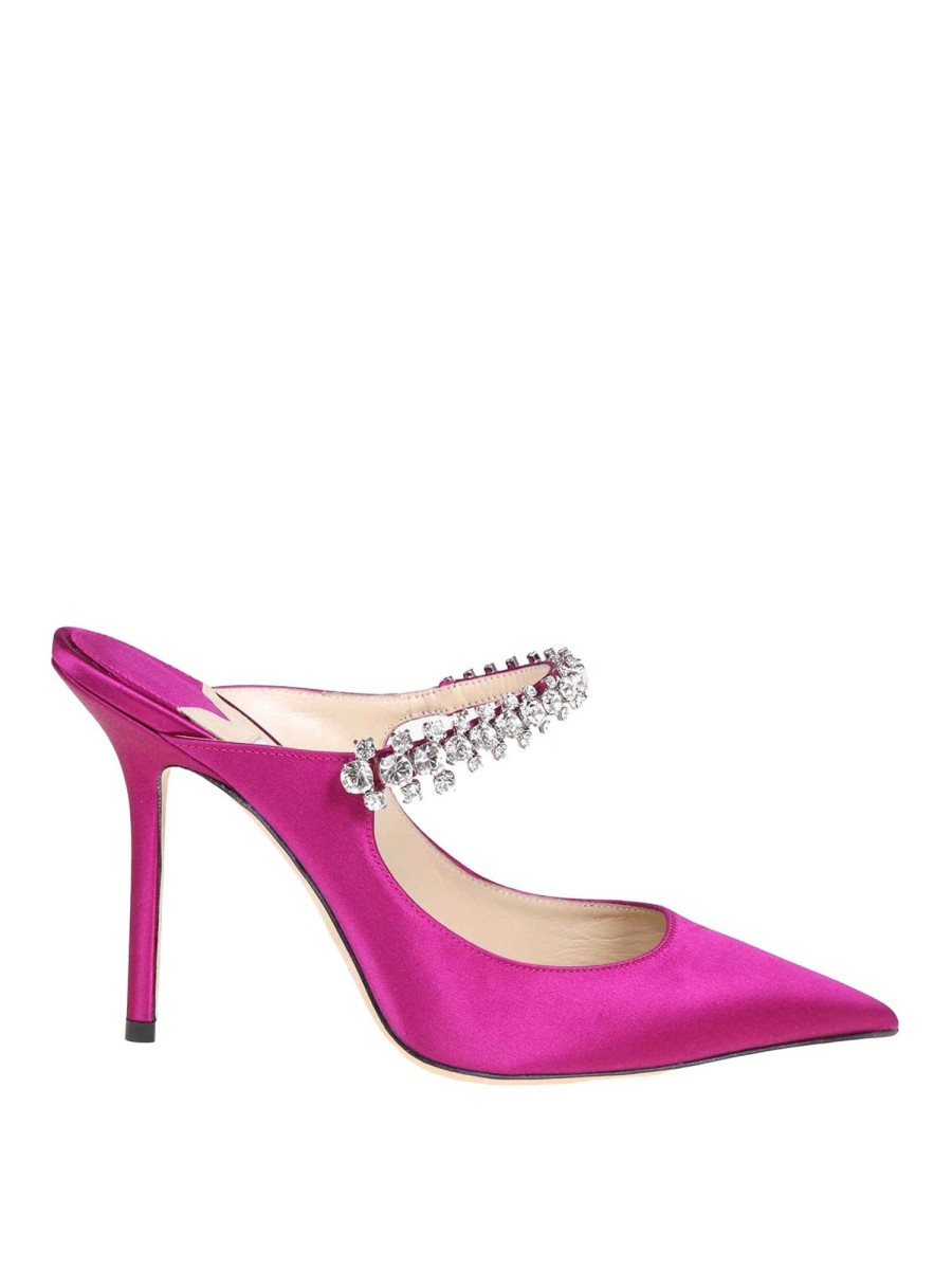 Danna Jimmy Choo | Mule Bing 100 In Raso Colore Boysenberry