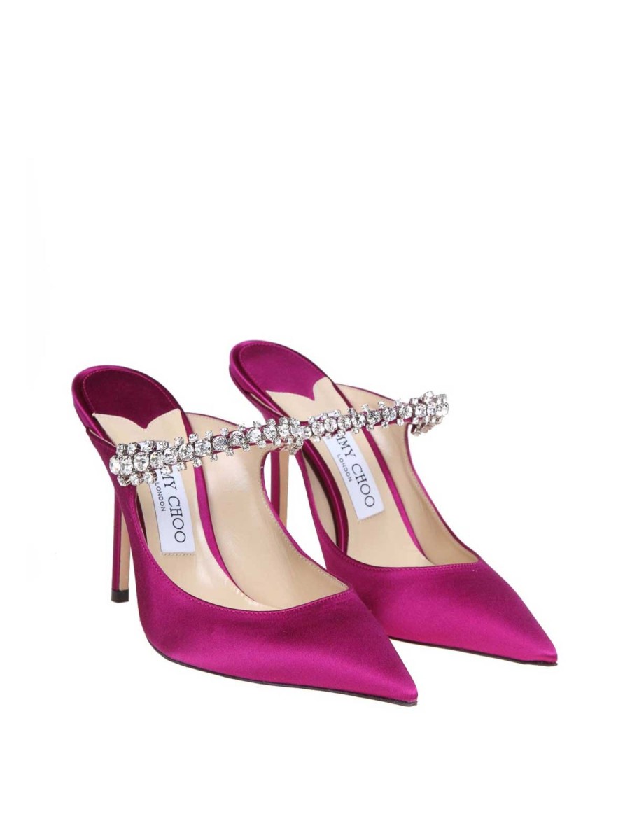 Danna Jimmy Choo | Mule Bing 100 In Raso Colore Boysenberry