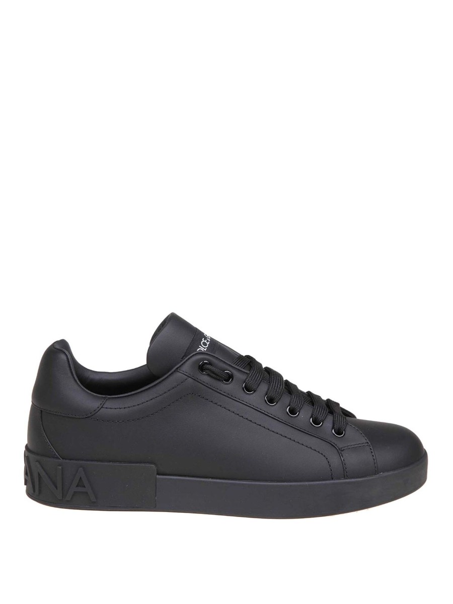 Uomo Dolce & Gabbana | Sneakers In Pelle Colore Nero