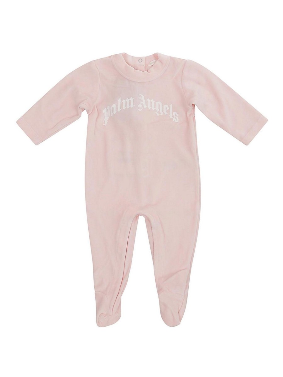 Bambino Palm Angels | Tutina Con Logo Curvo