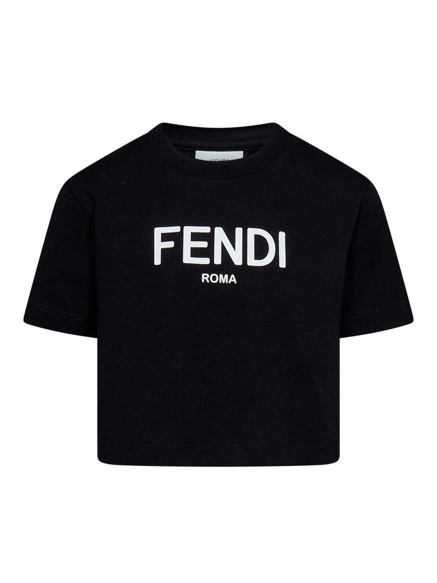 Bambino Fendi Jr | T-Shirt Corta Con Stampa Logo