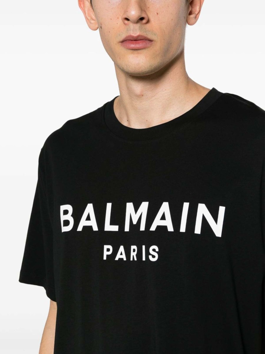 Uomo Balmain | T-Shirt Con Logo