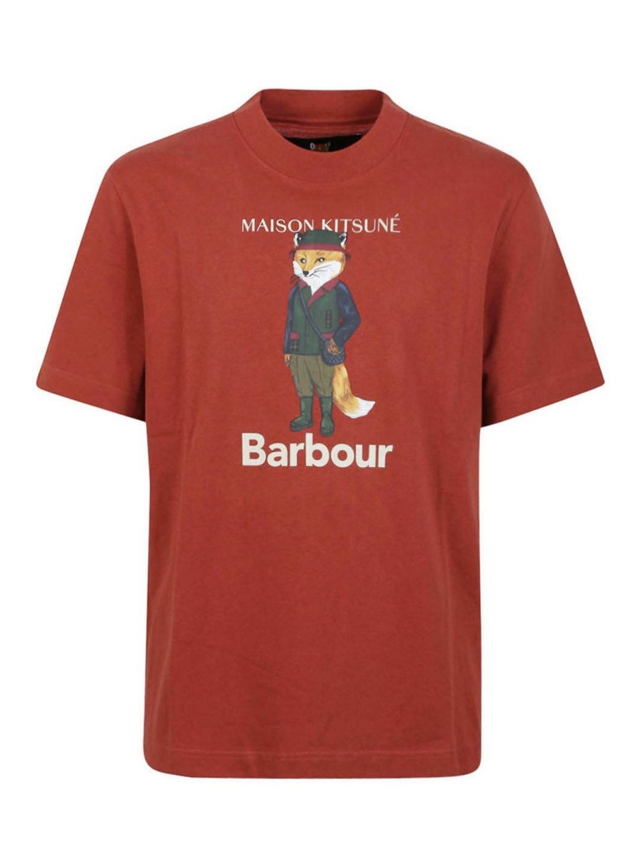 Uomo Barbour | T-Shirt In Cotone Volpe Beaufort