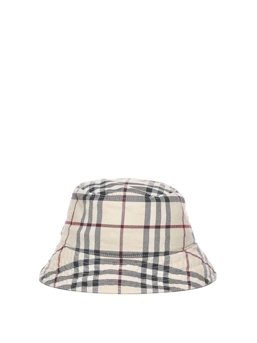 Uomo Burberry | Cappello Pescatore Con Motivo Check Vintage