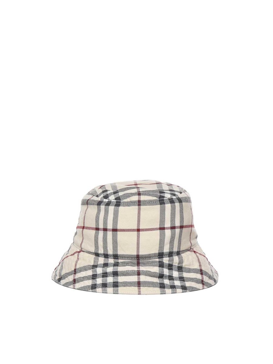 Uomo Burberry | Cappello Pescatore Con Motivo Check Vintage