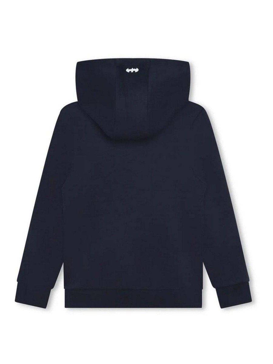 Bambino Hugo Boss | Felpa Con Cappuccio Blu Navy X Batman