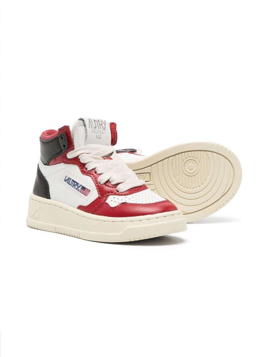 Bambino Autry | Sneakers Alte In Pelle Con Pannelli