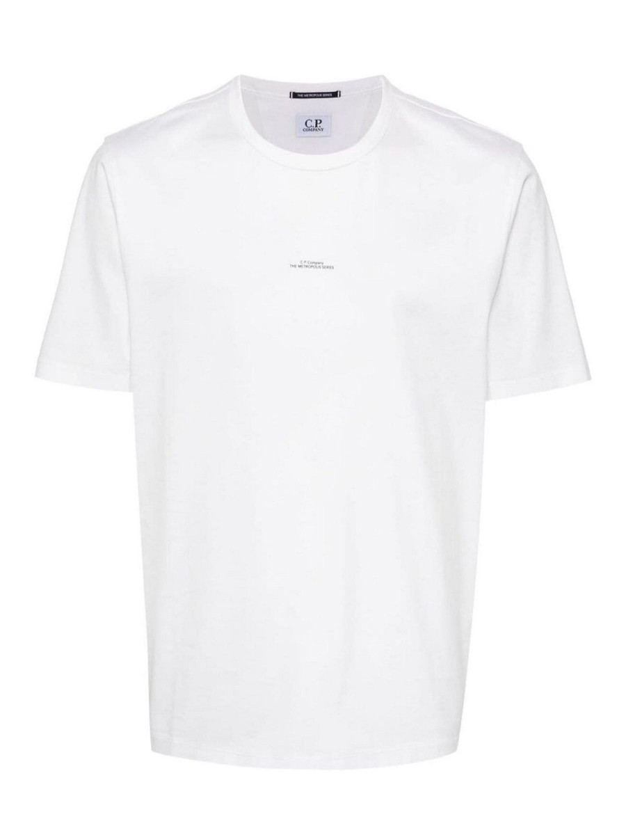 Uomo C.P. Company | T-Shirt In Cotone Logata