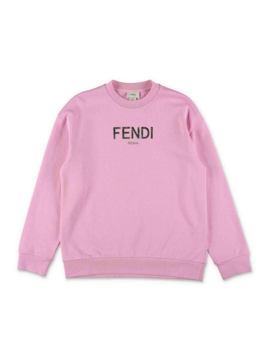 Bambino Fendi | Felpa Per Bambina In Cotone Rosa