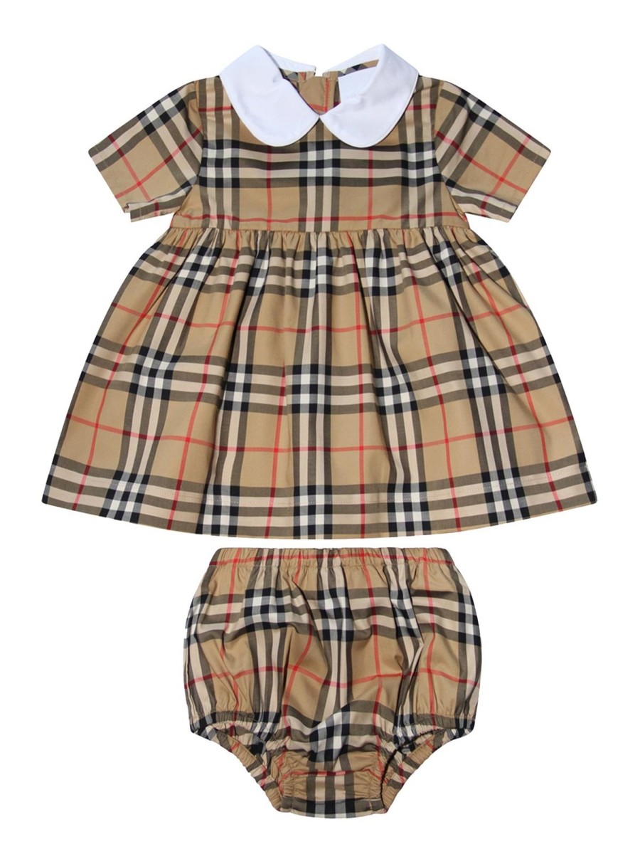 Bambino Burberry | Set Di Fiori In Cotone Beige Darchivio