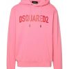 Uomo Dsquared2 | Felpa In Cotone Rosa Con Cappuccio