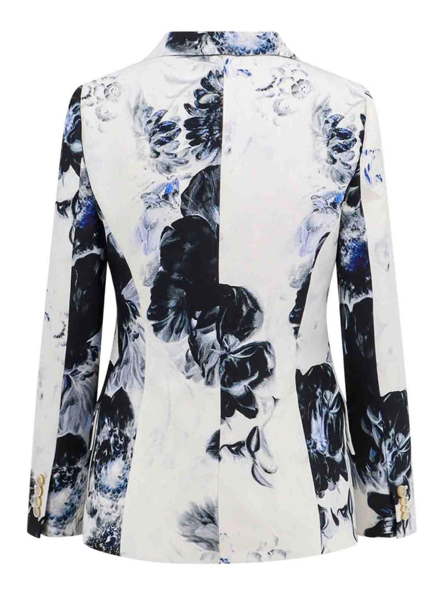 Danna Alexander Mcqueen | Blazer In Viscosa Con Stampa Chiaroscuro