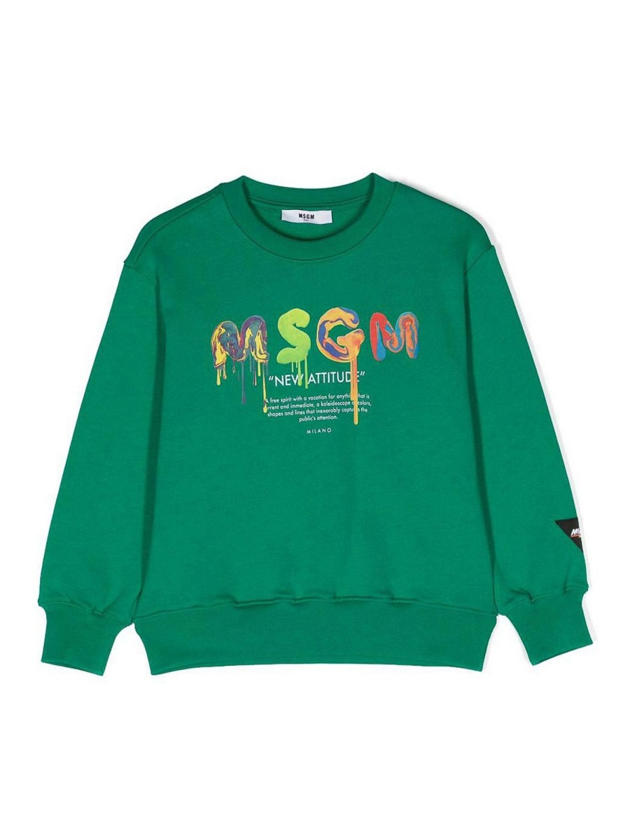 Bambino M.S.G.M. | Felpa Msgm Per Ragazzo In Cotone Verde