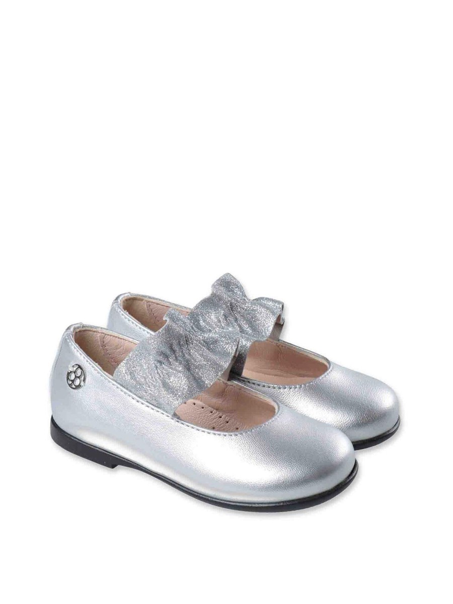 Bambino Florens | Ballerine Per Bambina In Pelle Argento