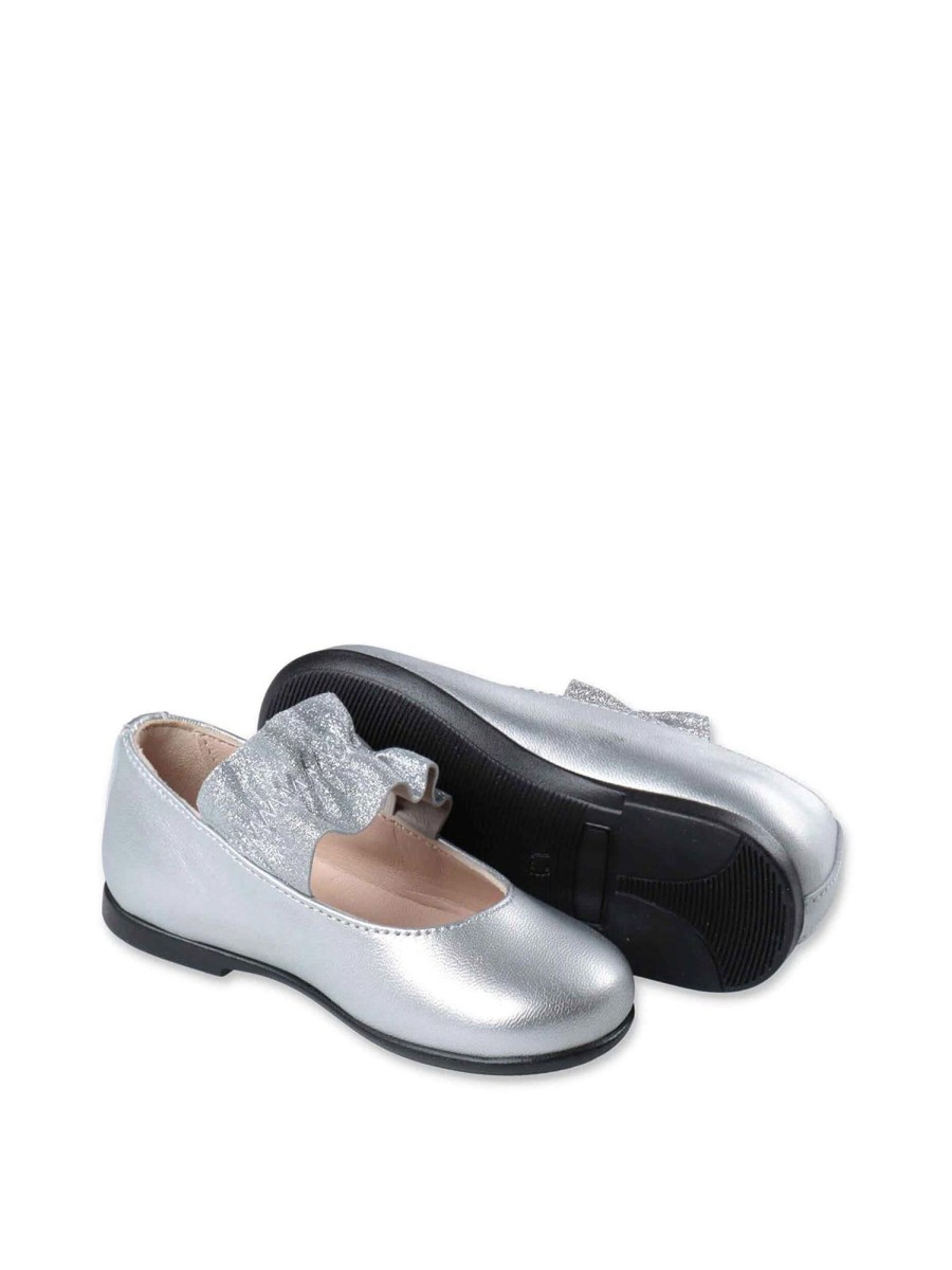 Bambino Florens | Ballerine Per Bambina In Pelle Argento