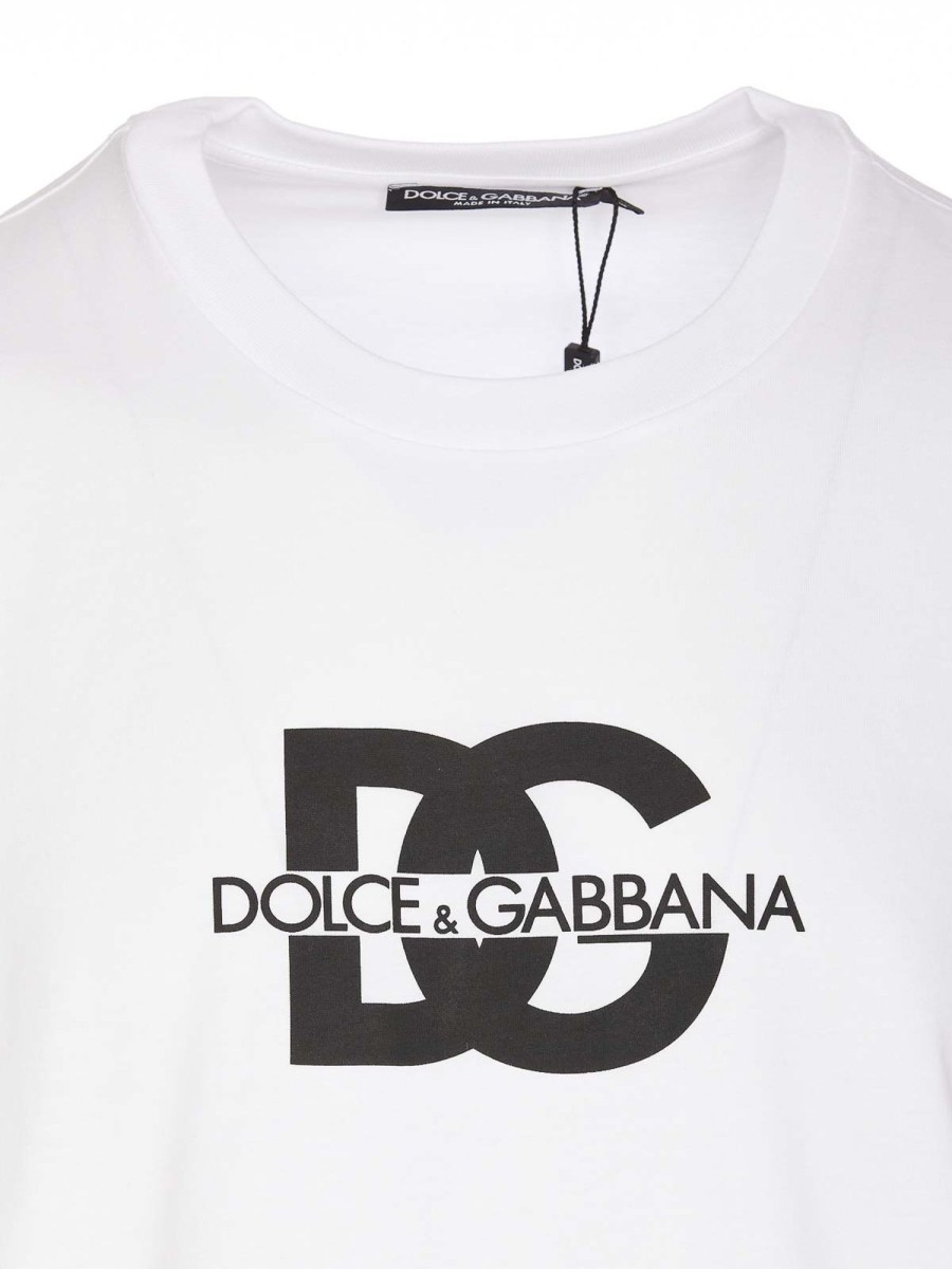 Uomo Dolce & Gabbana | T-Shirt Con Stampa Logo Dg