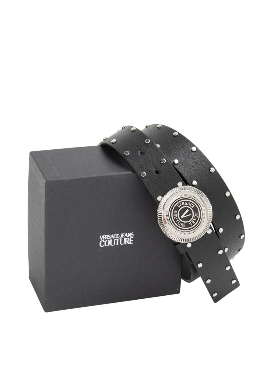 Uomo Versace Jeans Couture | Cintura In Pelle Nera