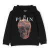 Bambino Philipp Plein | Felpa Con Cappuccio In Cotone Con Teschio