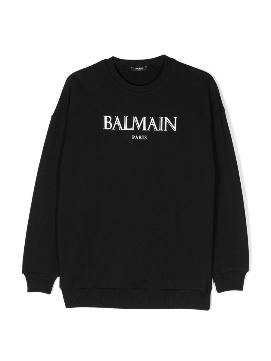 Bambino Balmain | Felpa Balmain Per Ragazzo In Cotone Nero