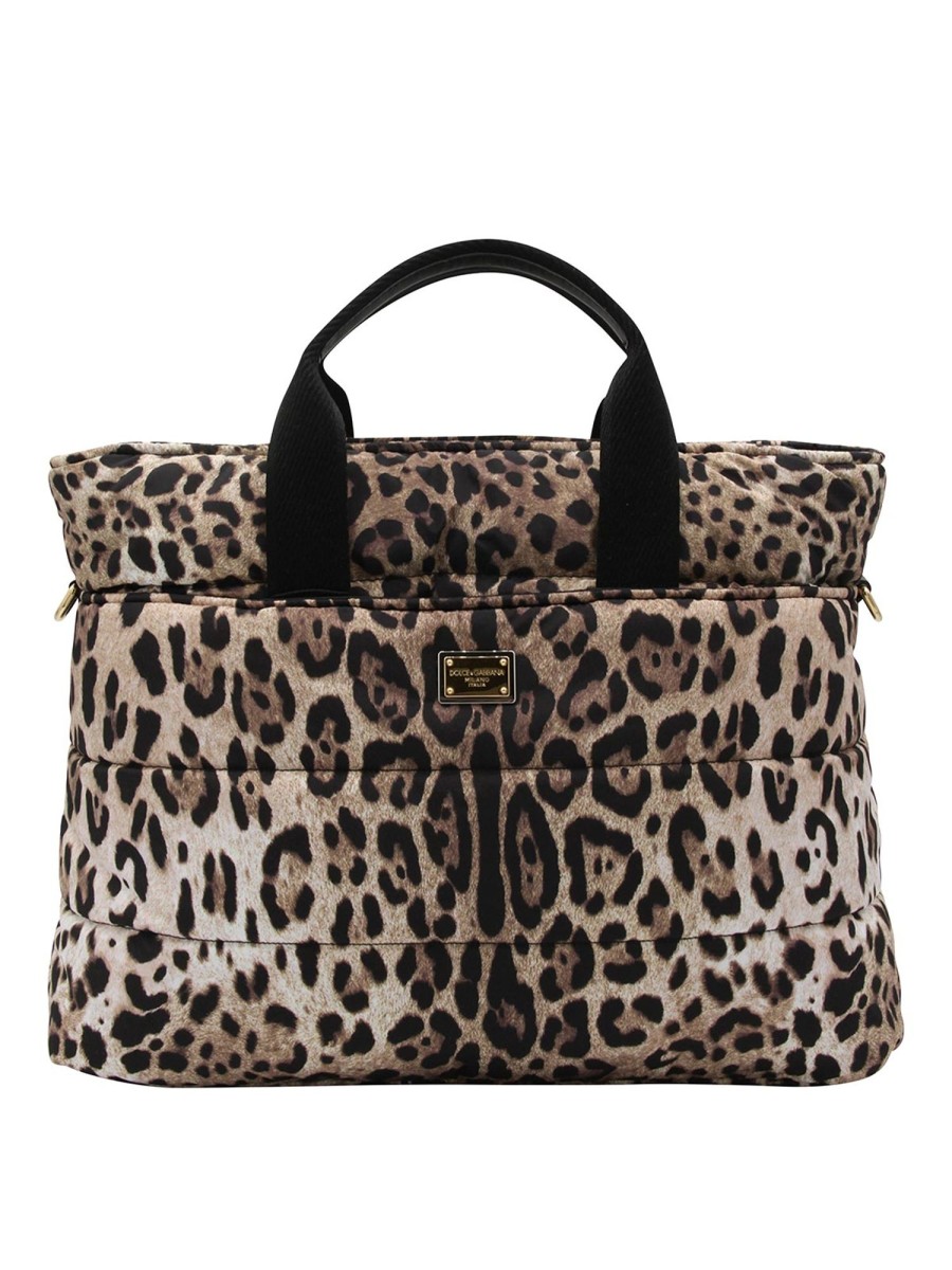 Bambino Dolce & Gabbana | Borsa Fasciatoio In Nylon Leopardata