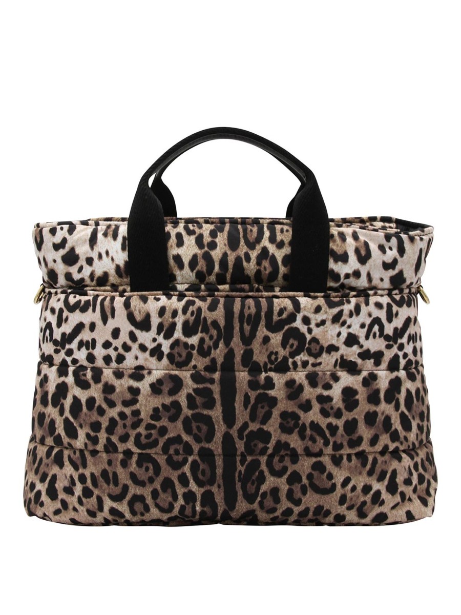 Bambino Dolce & Gabbana | Borsa Fasciatoio In Nylon Leopardata