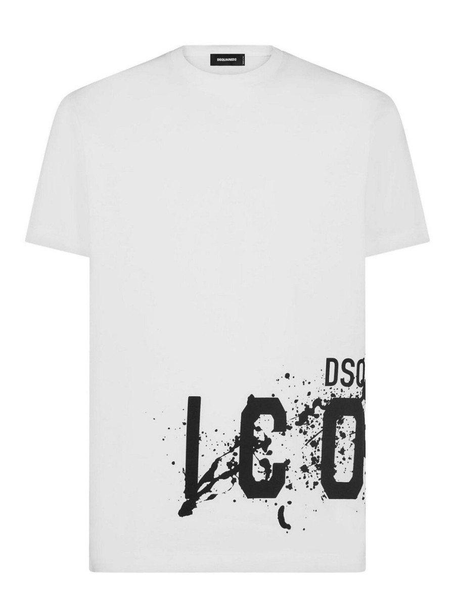 Uomo Dsquared2 | T-Shirt Con Icona In Cotone Splash