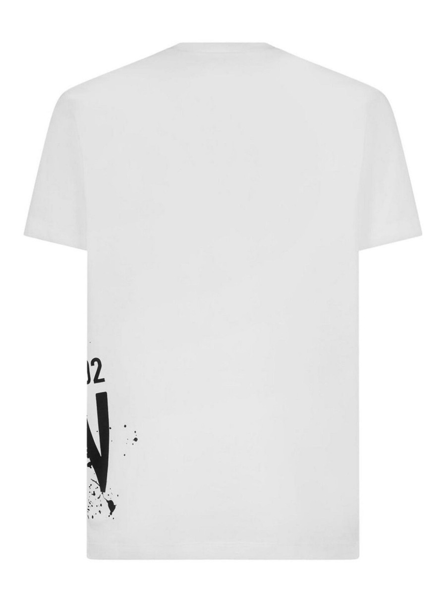 Uomo Dsquared2 | T-Shirt Con Icona In Cotone Splash