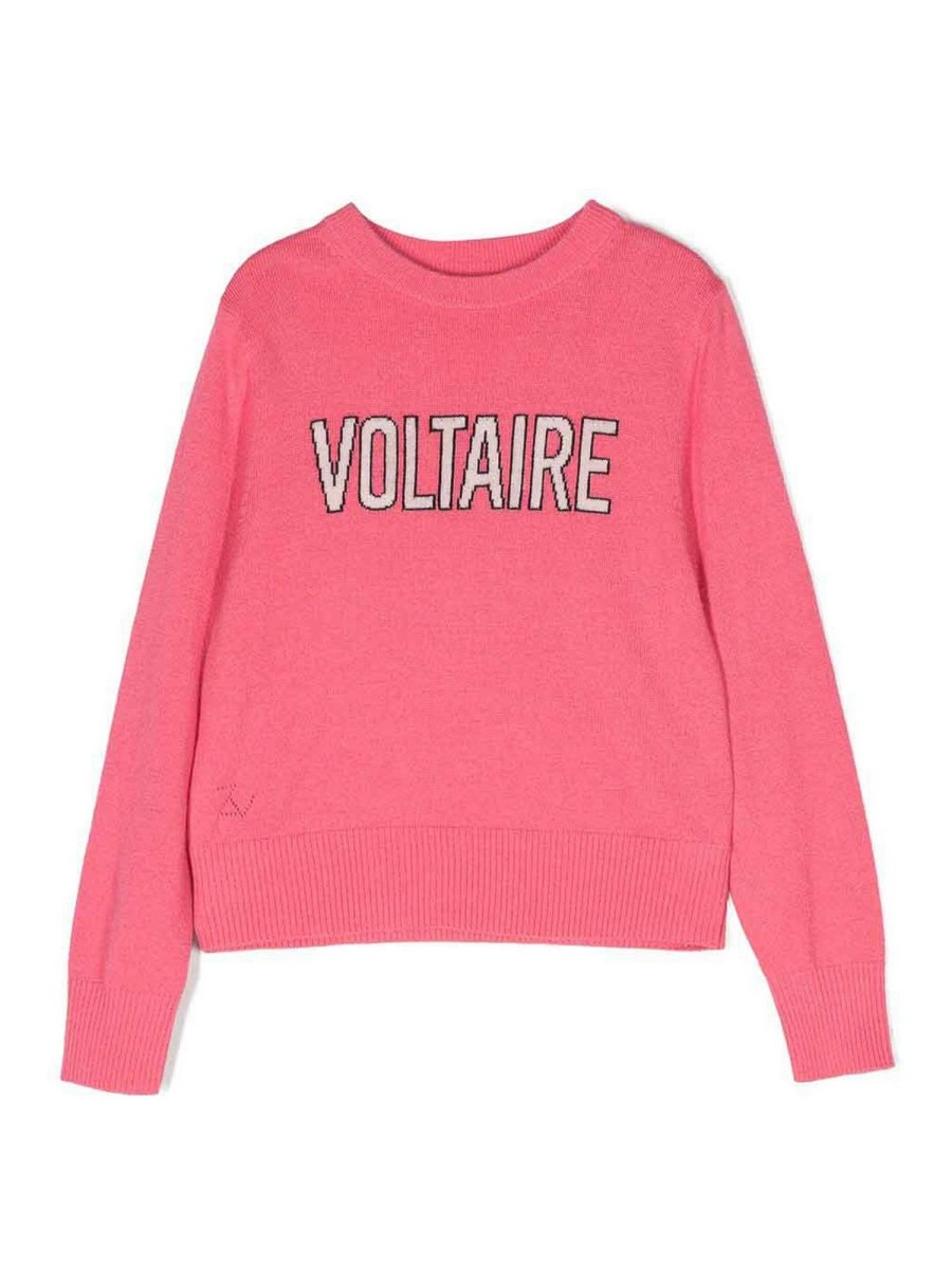 Bambino Zadig&Voltaire | Maglione Rosa In Lana E Cashmere